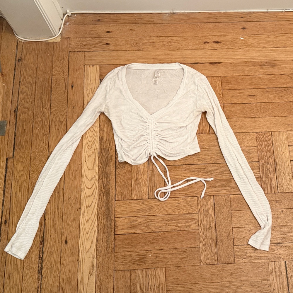 ALO White Ribbed Long Cover Up